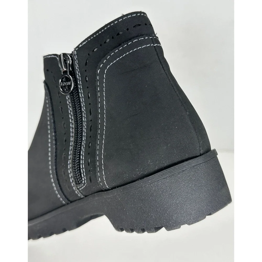 J Sport by Jambu Jenna Black Ankle Boots Memory Foam Minimalist Womens 8M